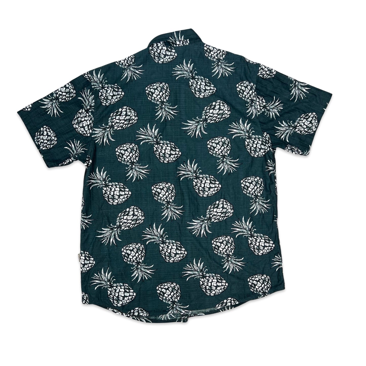 Vintage Dark Teal Pineapple Print Shirt XL XXL