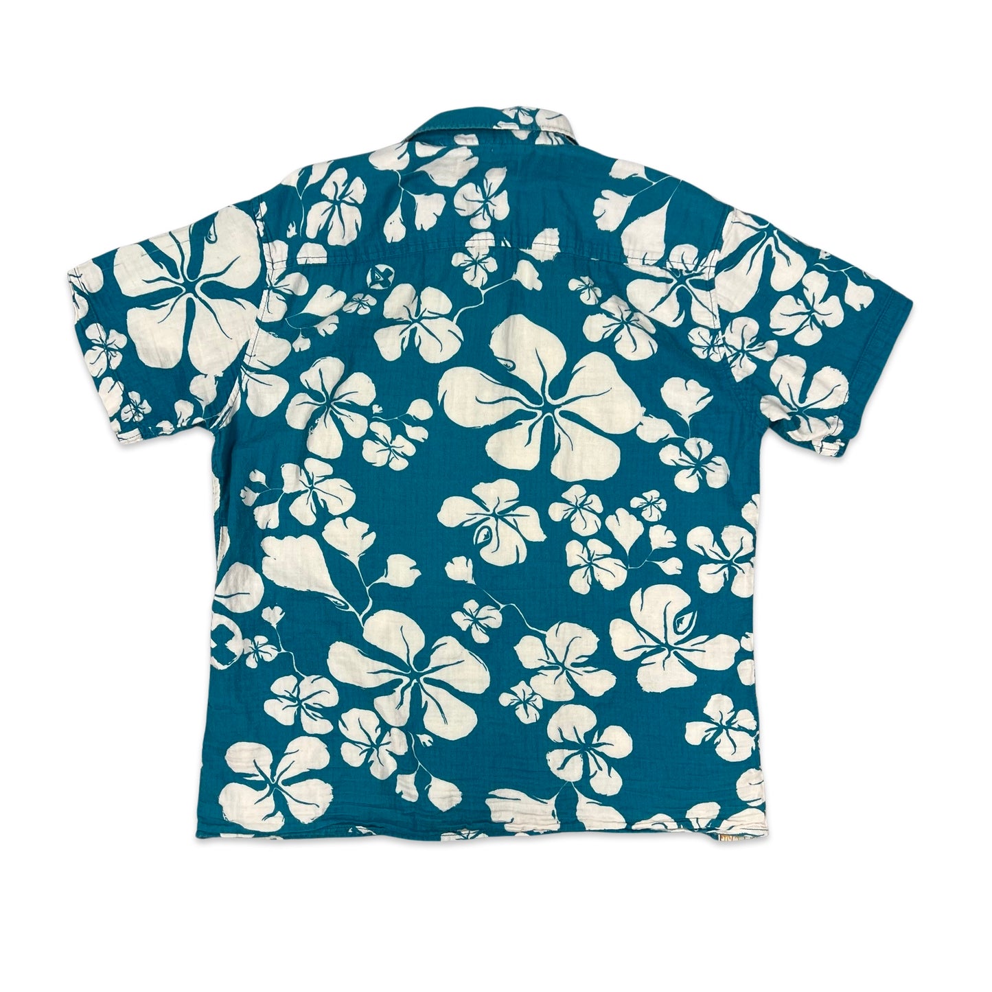 Vintage Y2K QuikSilver Blue & White Floral Hawaiian Shirt M L