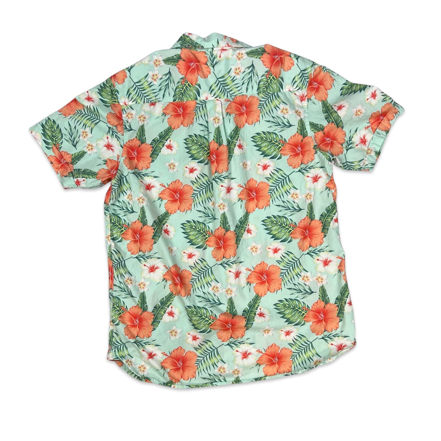 Pierre Cardin Green & Pink Floral Print Hawaiian Shirt M L