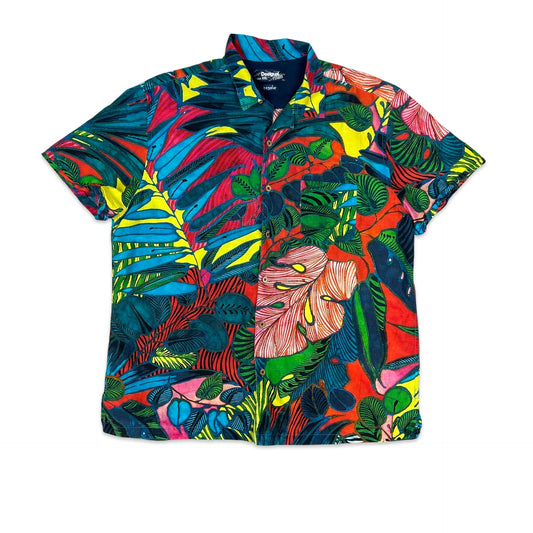 Desigual Multicolour Botanical Print Hawaiian Shirt L XL