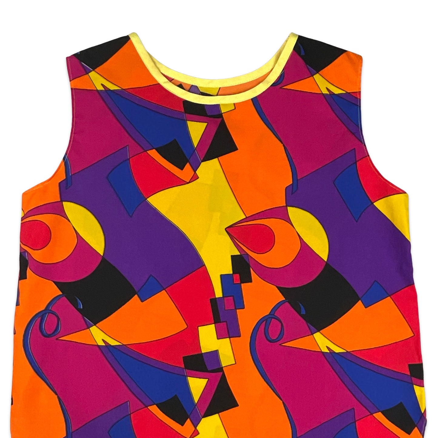 80s Bright Abstract Print Top 6 8 10