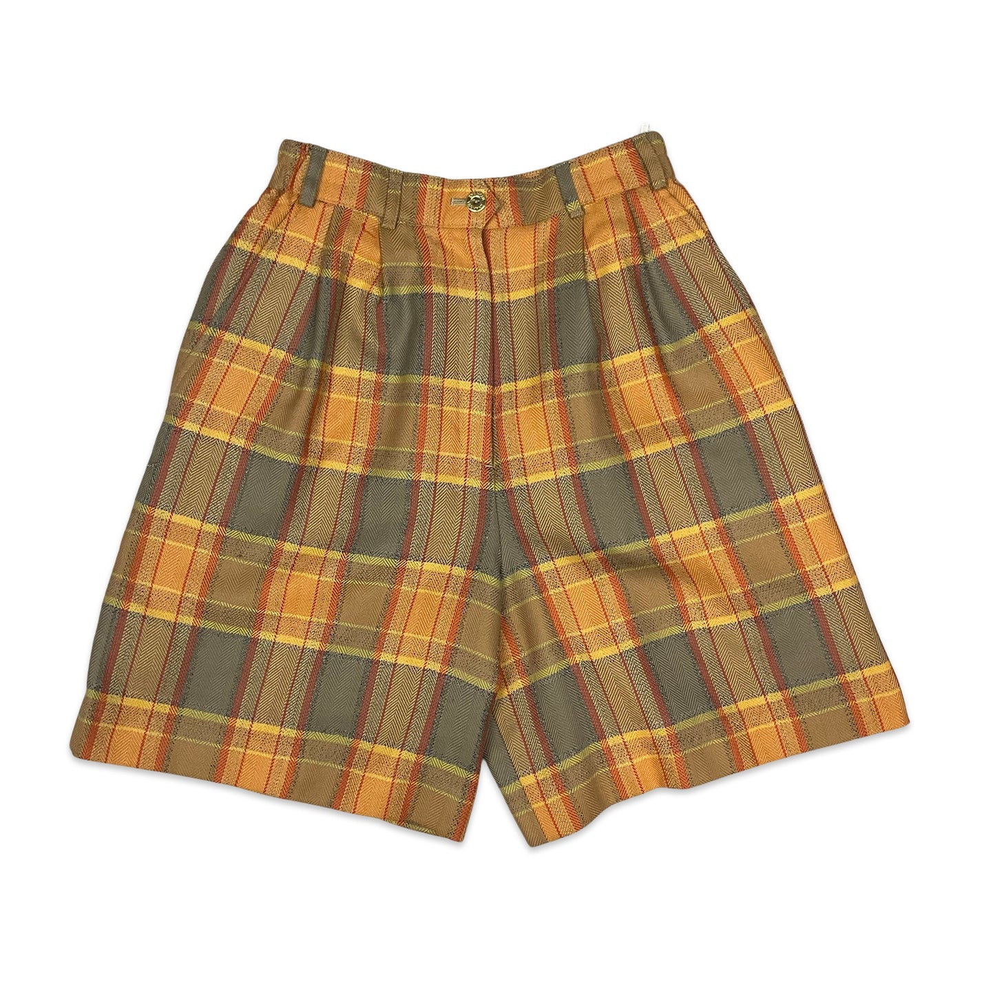 Vintage Orange Plaid Shorts 8