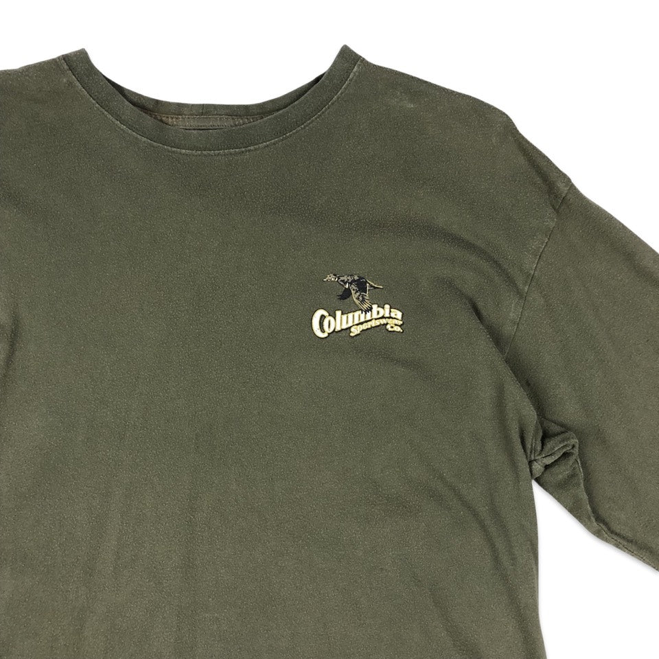 Columbia Long Sleeve Tee Graphic Print Green M