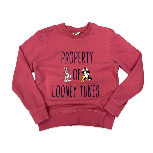 Property of Looney Tunes" Pink Embroidered Sweatshirt 12