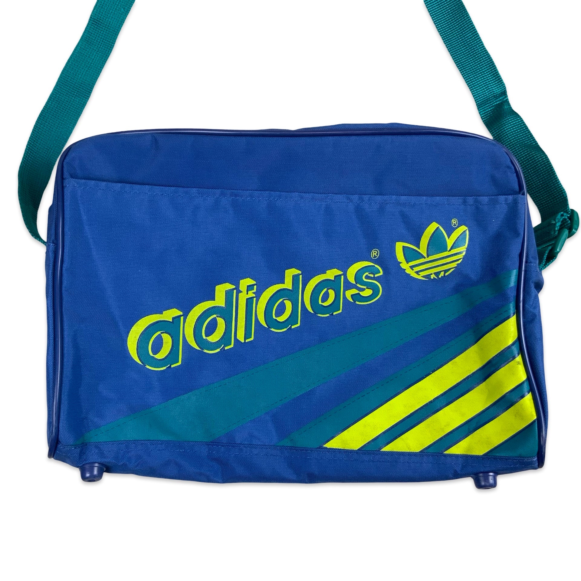 80s Blue Yellow Adidas Cross Body Bag