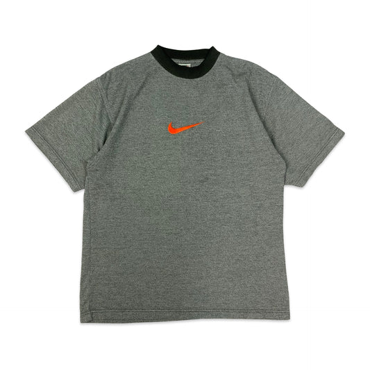 Vintage 90s Nike Embroidered Swoosh Grey Tee L
