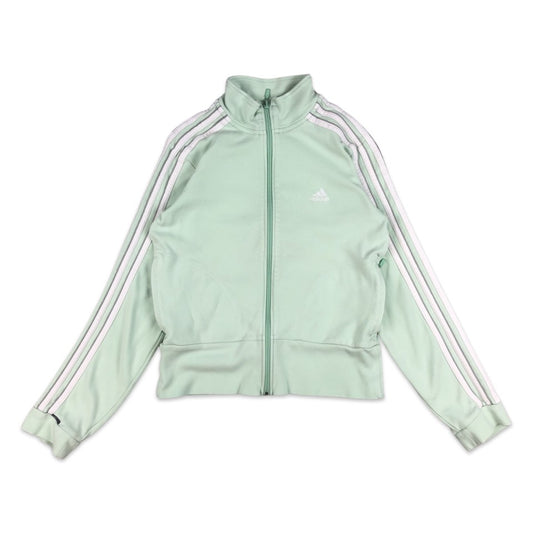 Vintage Y2K Preloved Adidas Mint Green and White Track Jacket 10 12