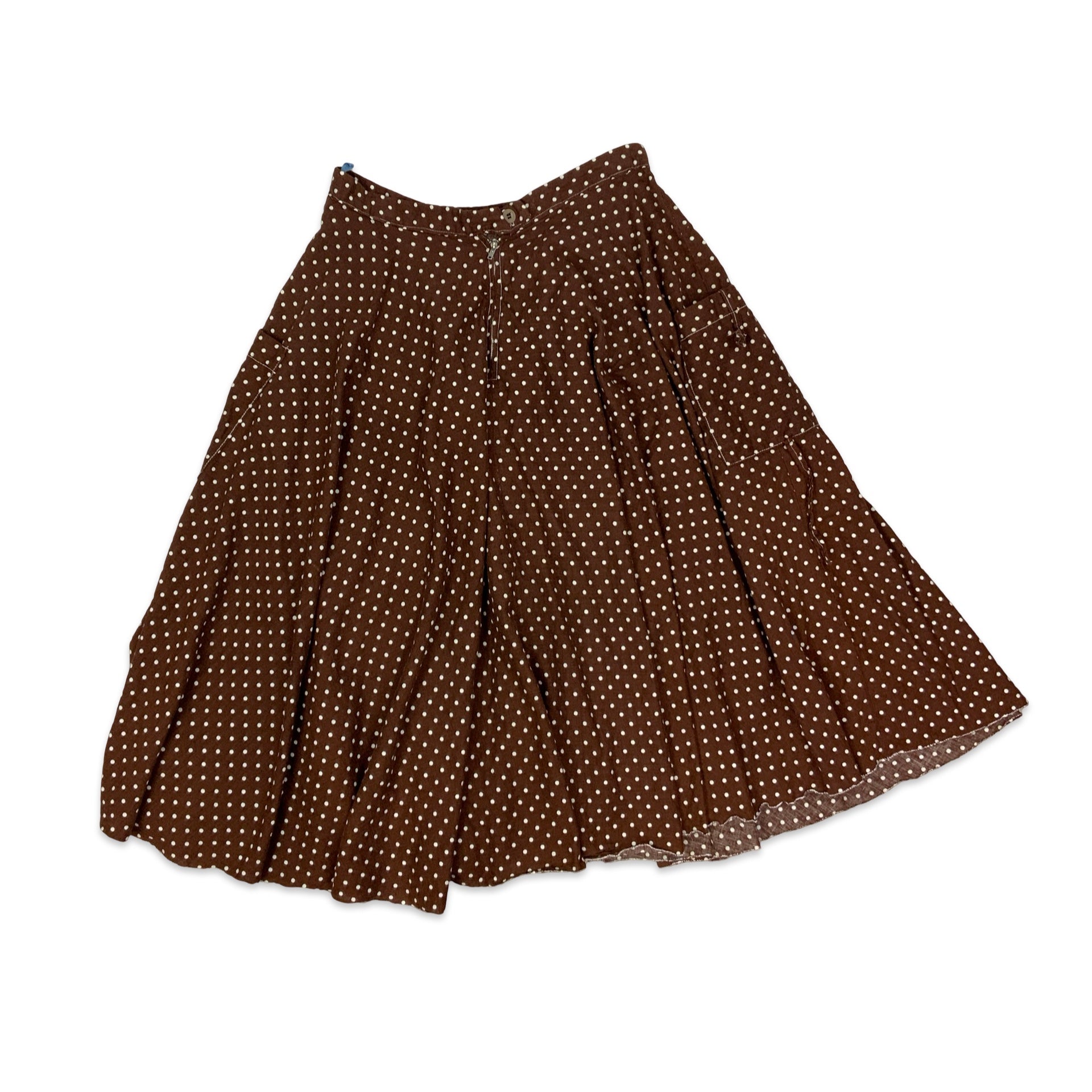 Brown polka dot skirt best sale