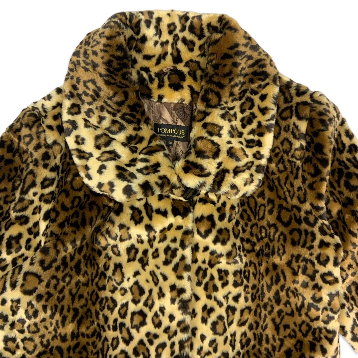 Vintage Leopard Print Faux Fur Long Coat 16 18