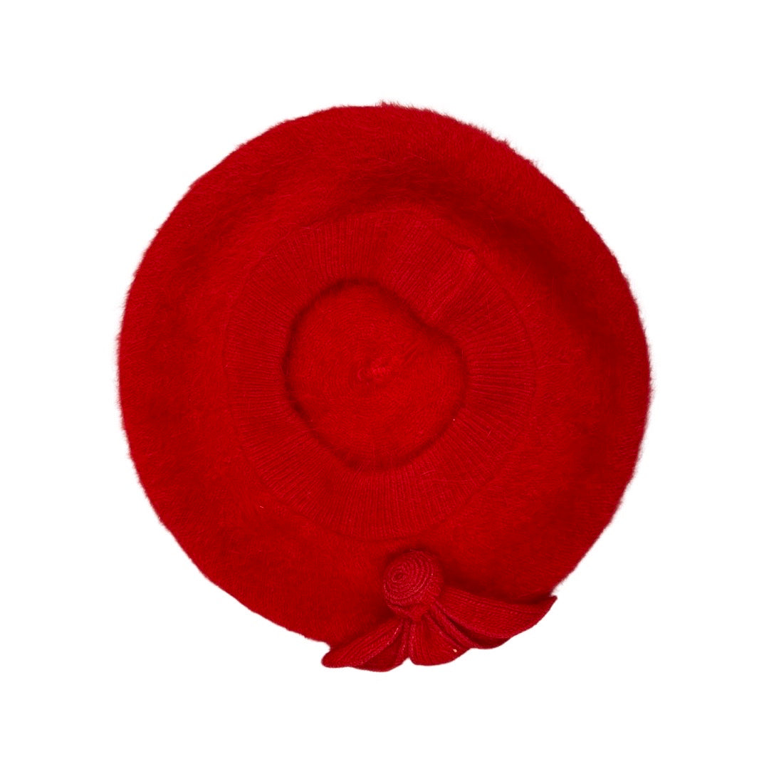 Vintage Red Angora Beret