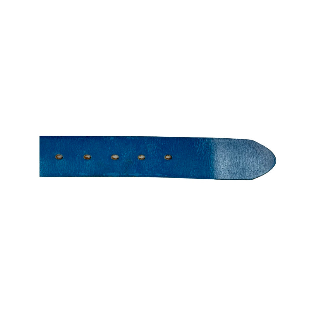 Vintage Blue Leather Belt