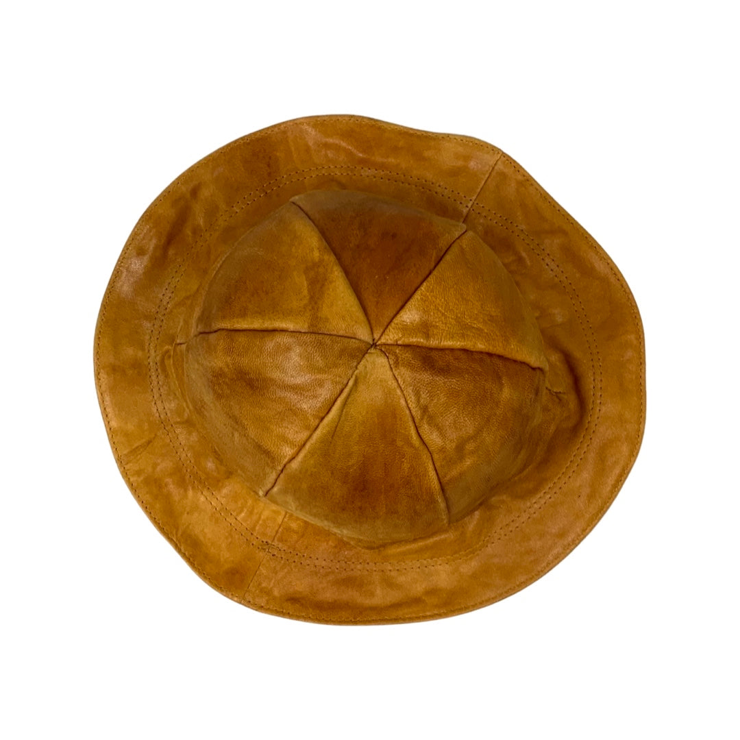 Vintage Tan Leather Bucket Hat