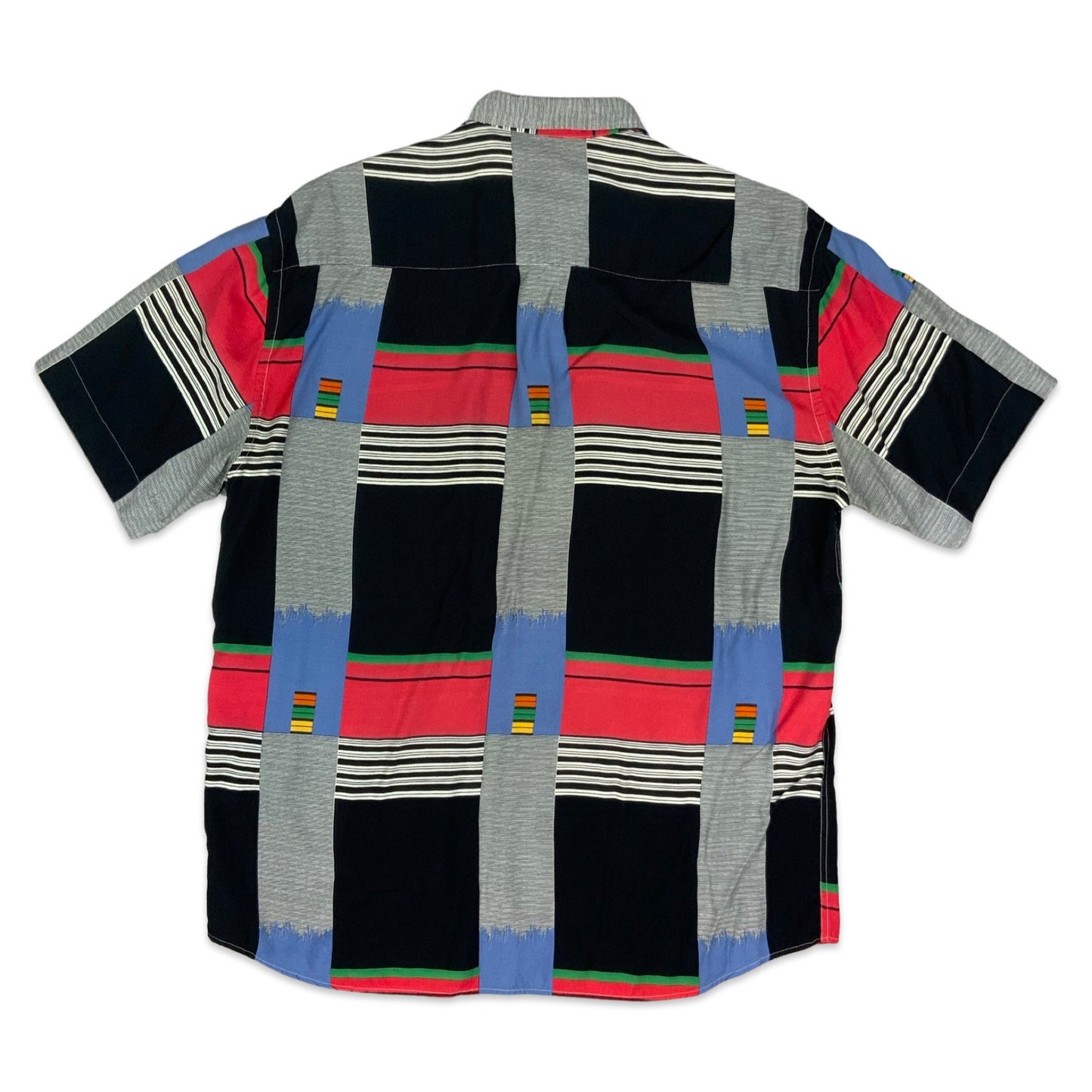 80s Multicoloured Striped Shirt L
