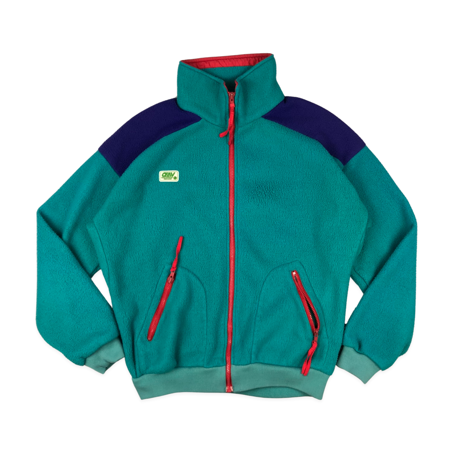 Vintage 80s Columbia Teal and Purple Zip-up Fleece