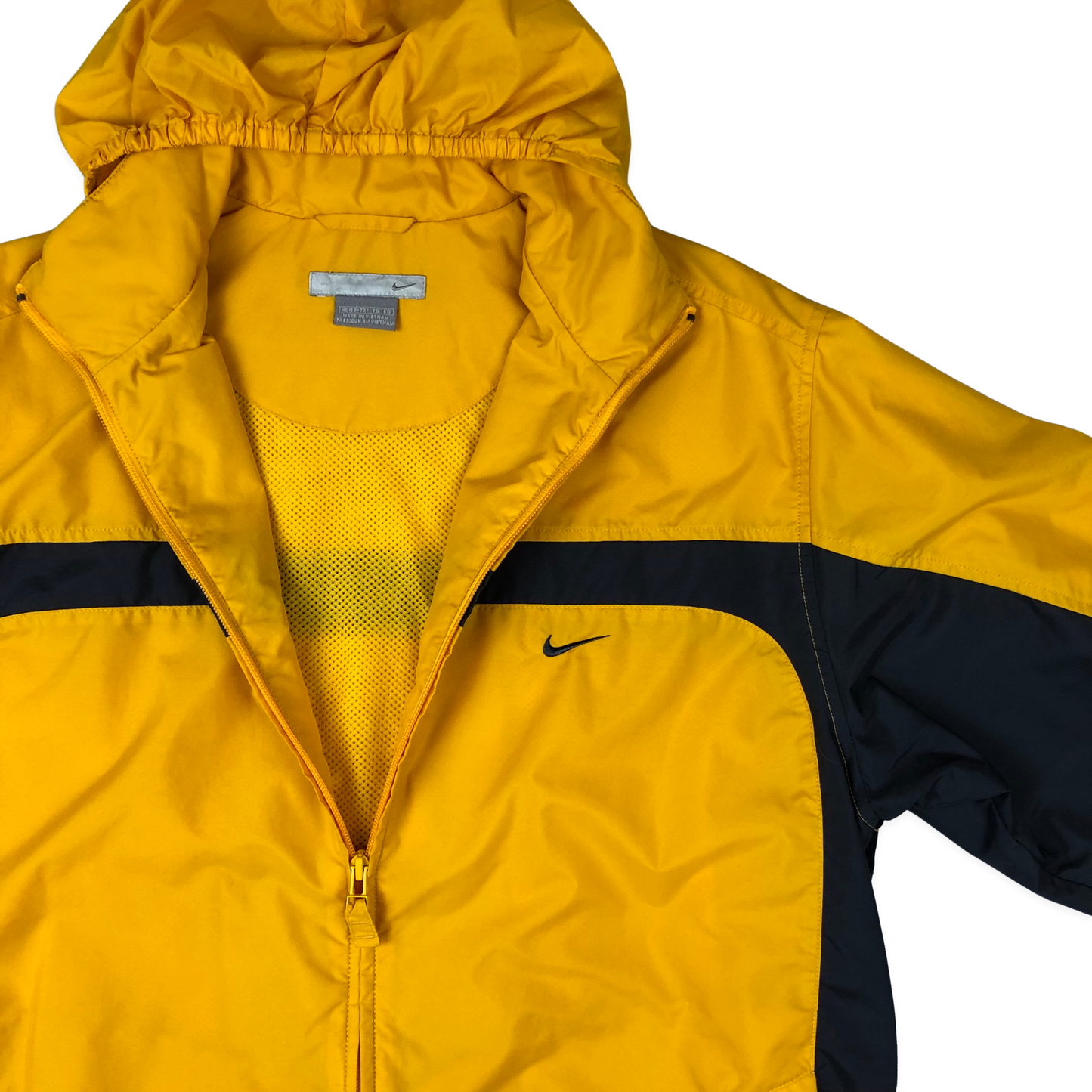 Vintage Y2K Nike Yellow and Grey Windbreaker L