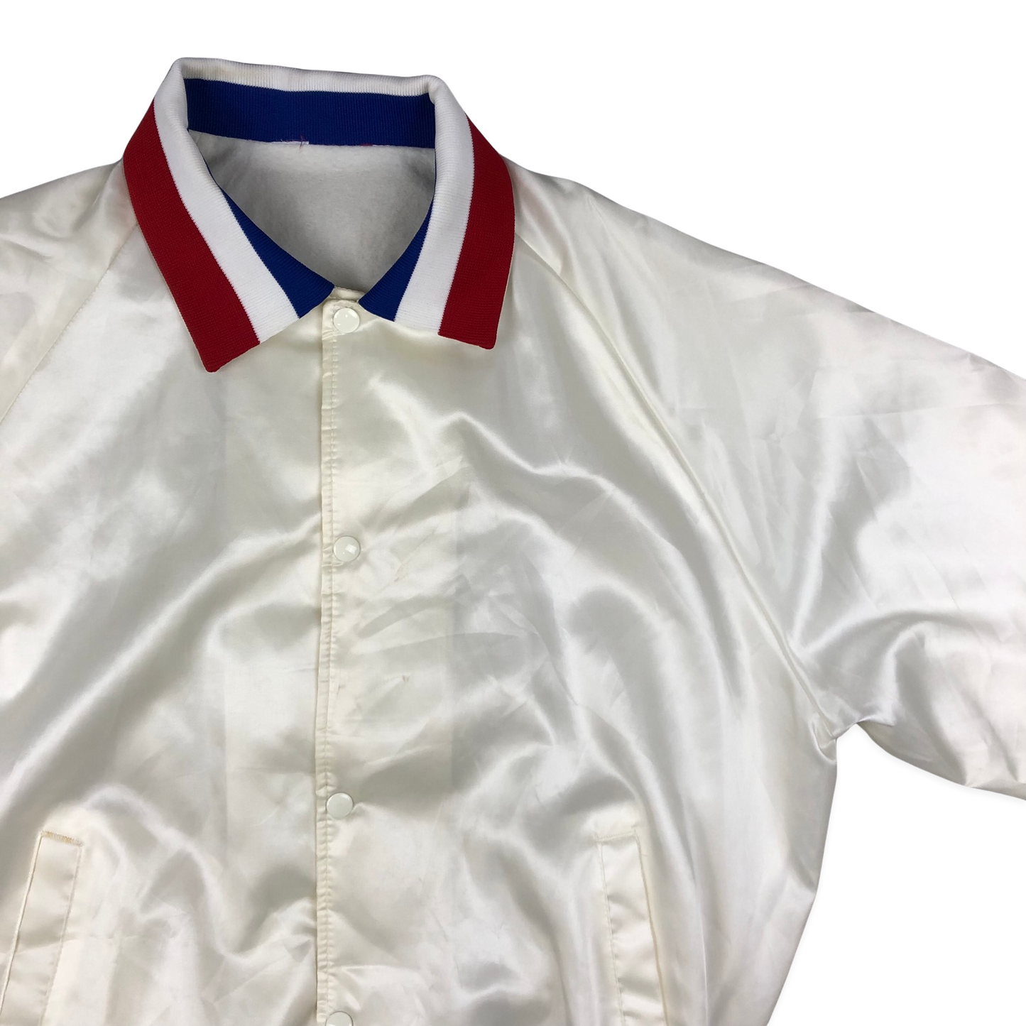 Vintage 80s "USA" White, Red, and Blue Varsity Windbreaker