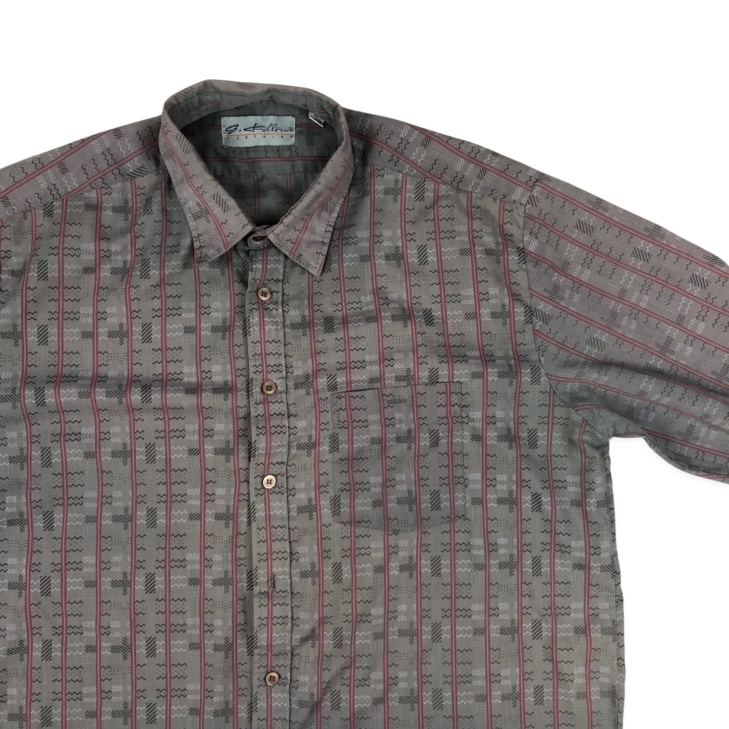 Vintage 80s 90s Purple Abstract Pattern Shirt L-XXL