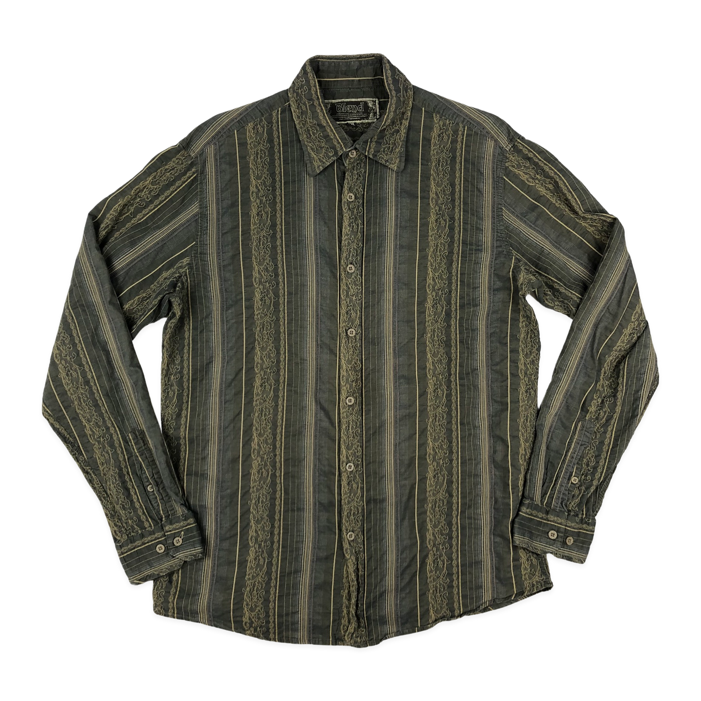 Vintage Y2K Floral Brown Shirt L