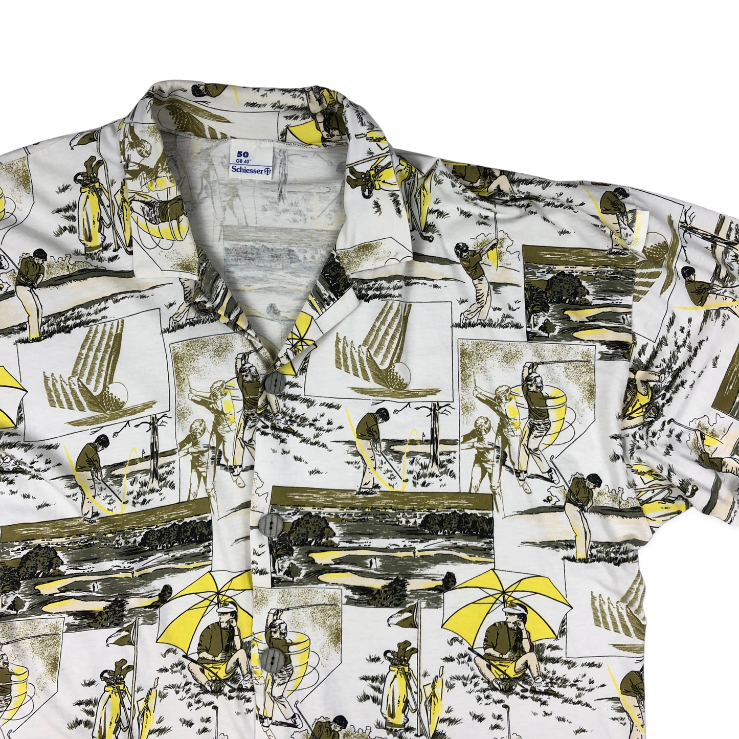 Vintage 70s Golf Print Shirt L