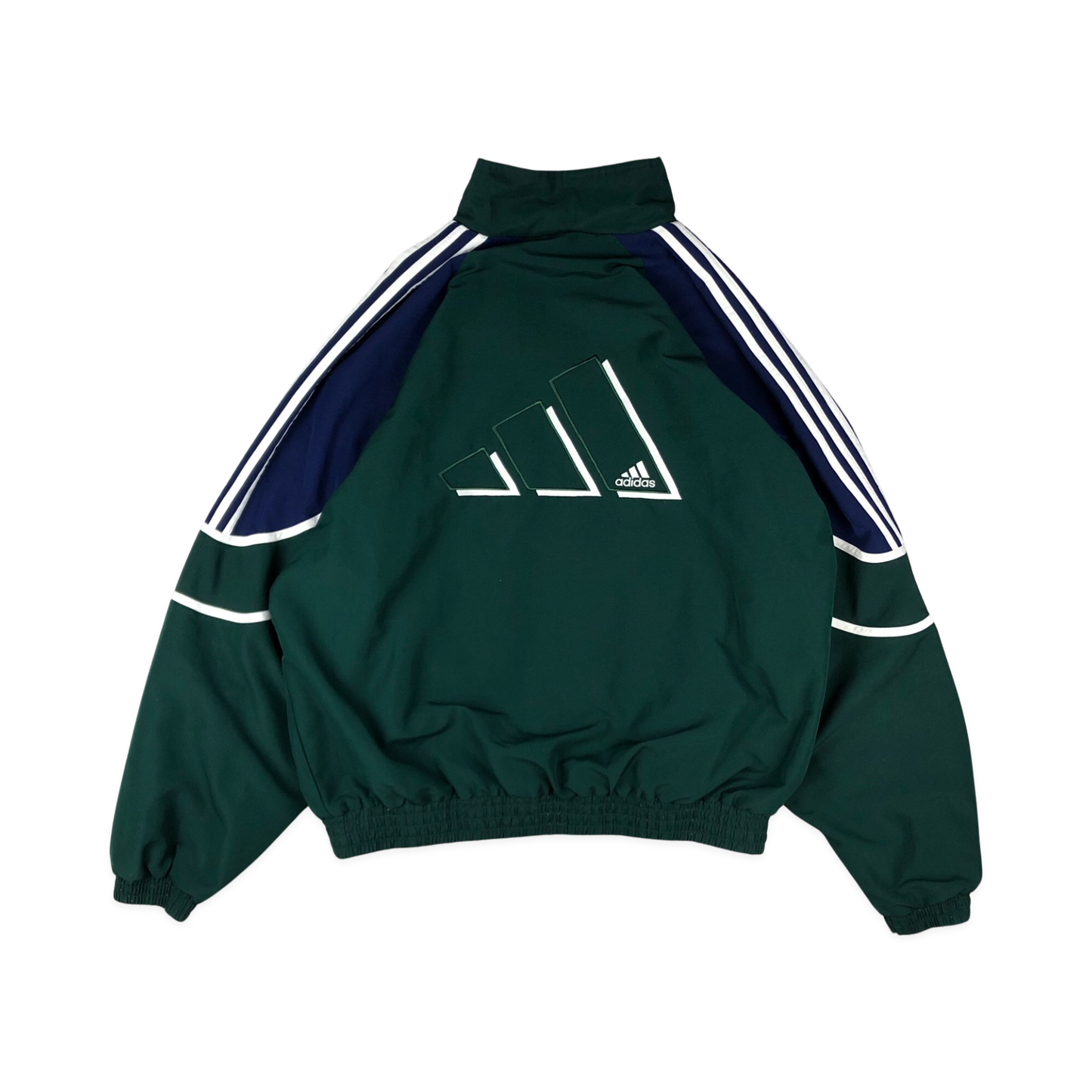 Vintage 90s Adidas Green and Blue Zip-up Coat 3XL