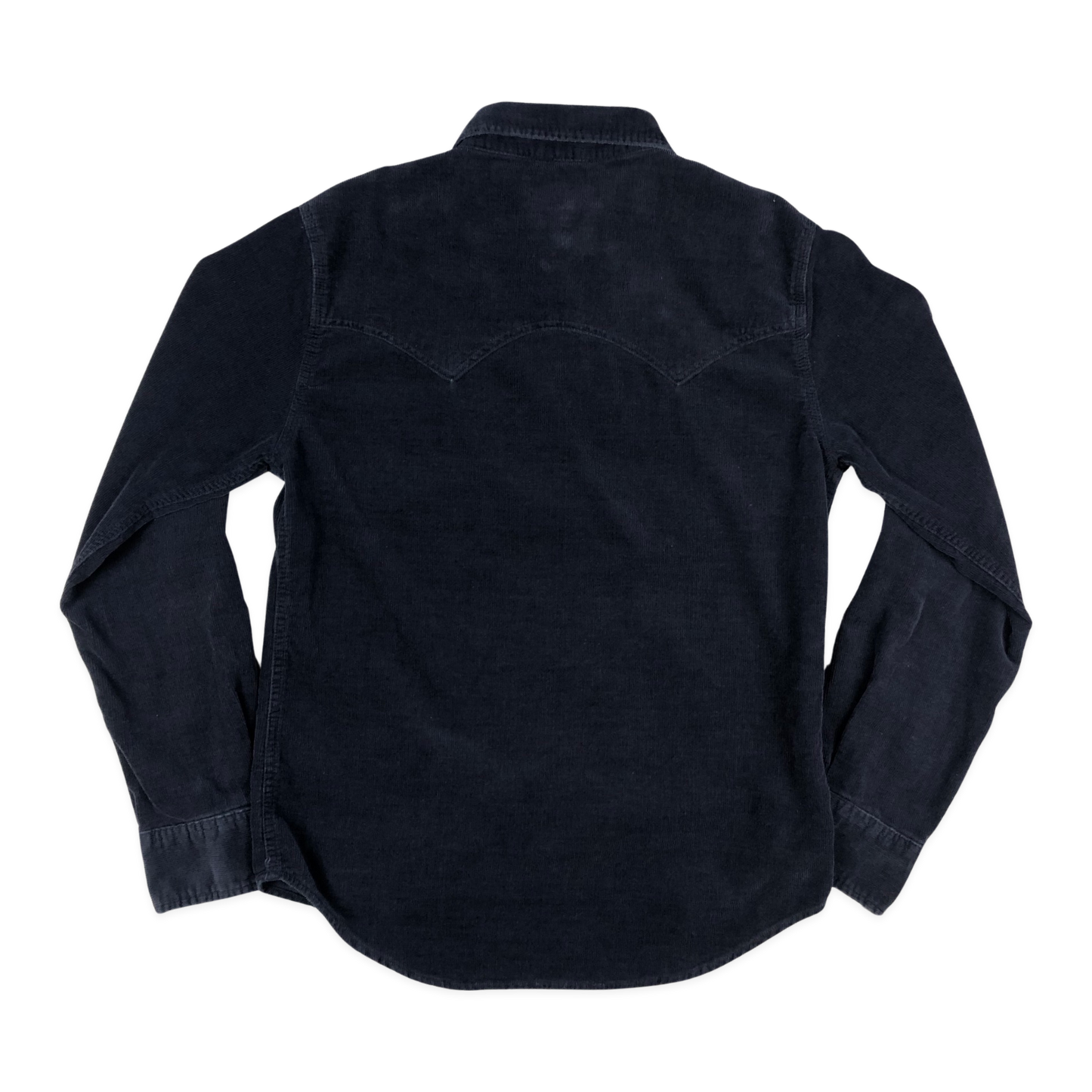 Vintage 70s Western Style Navy Corduroy Shirt S