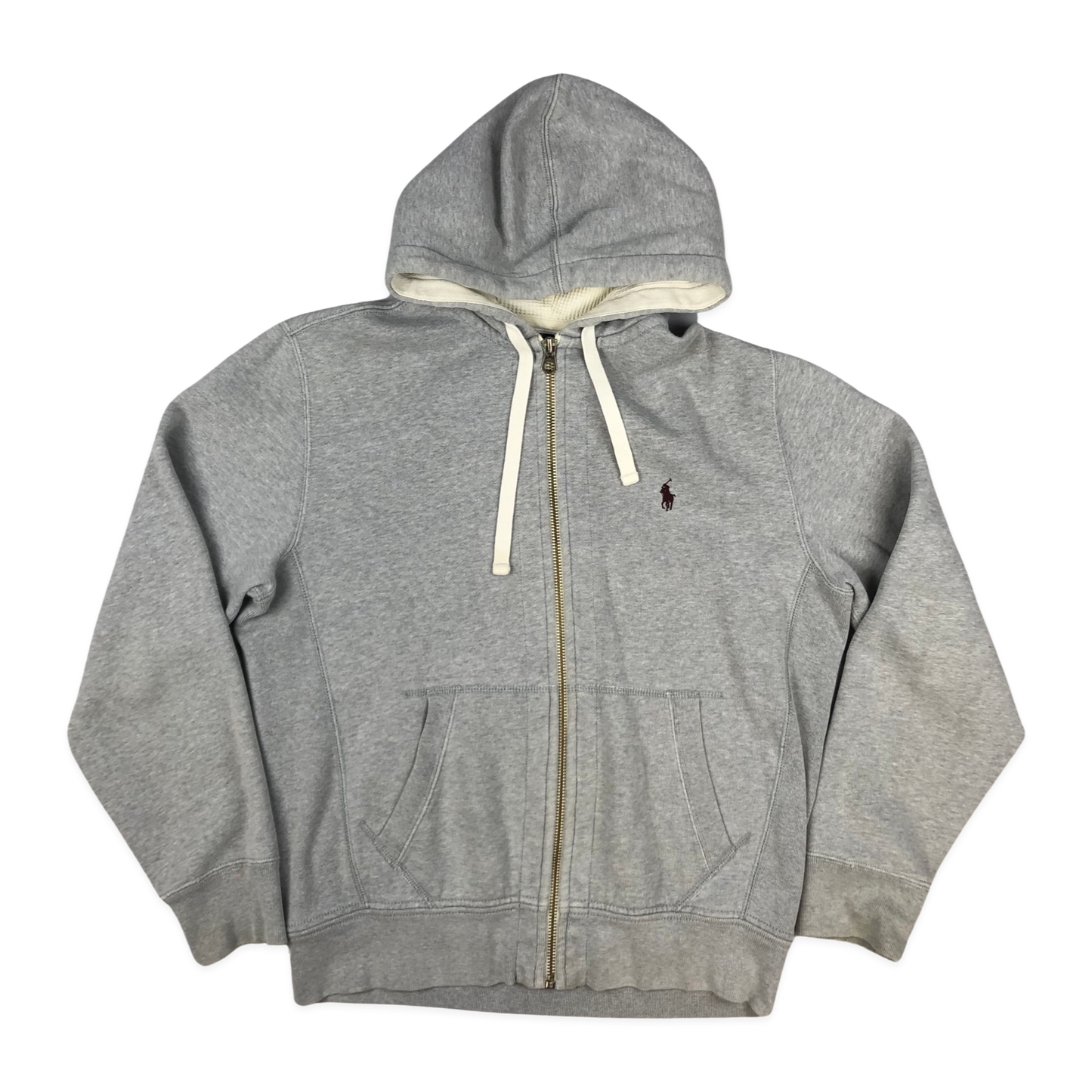 Vintage Ralph Lauren Grey Zip-up Hoodie Large-XL