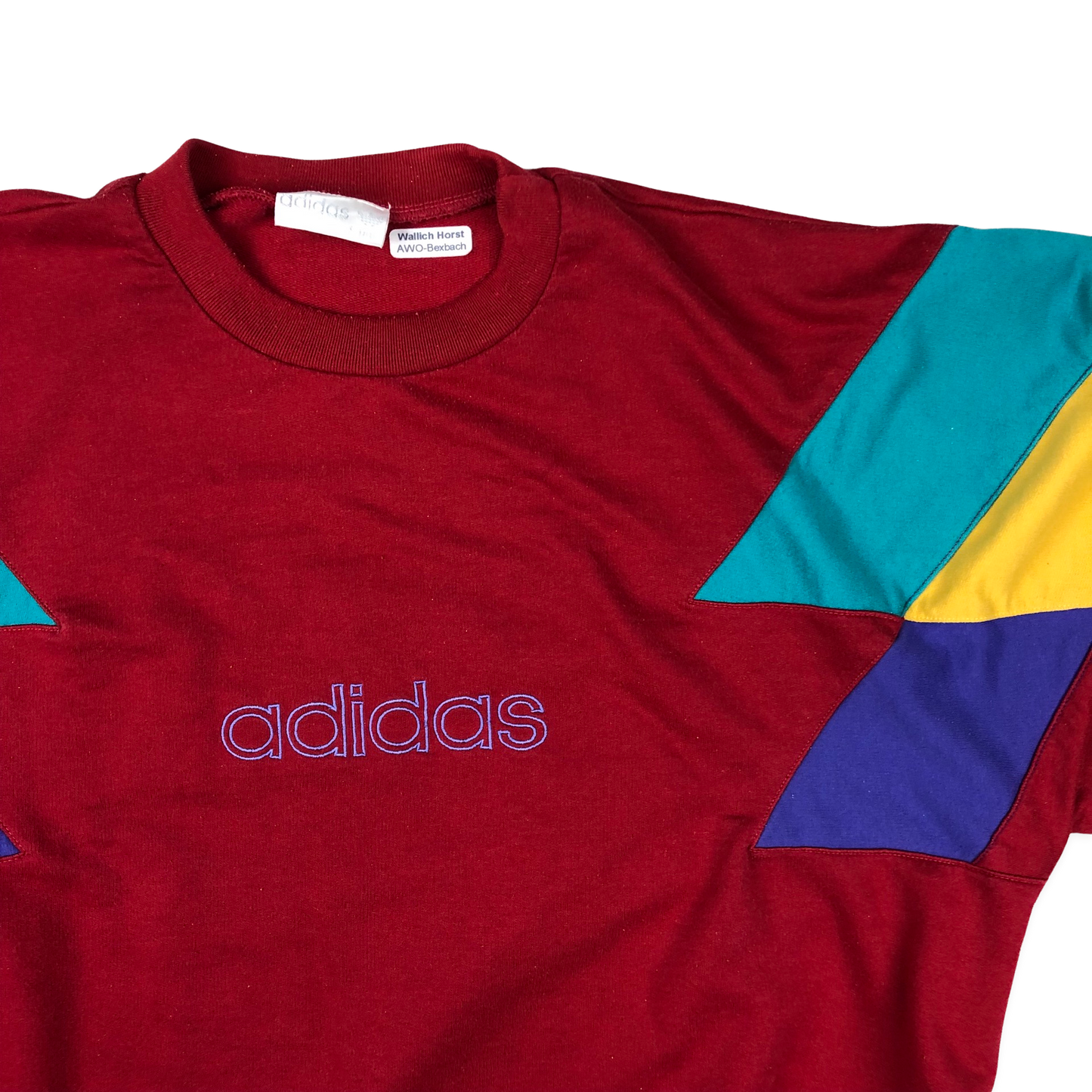 Vintage 90s Adidas Red Green Yellow Blue Sweatshirt L XL