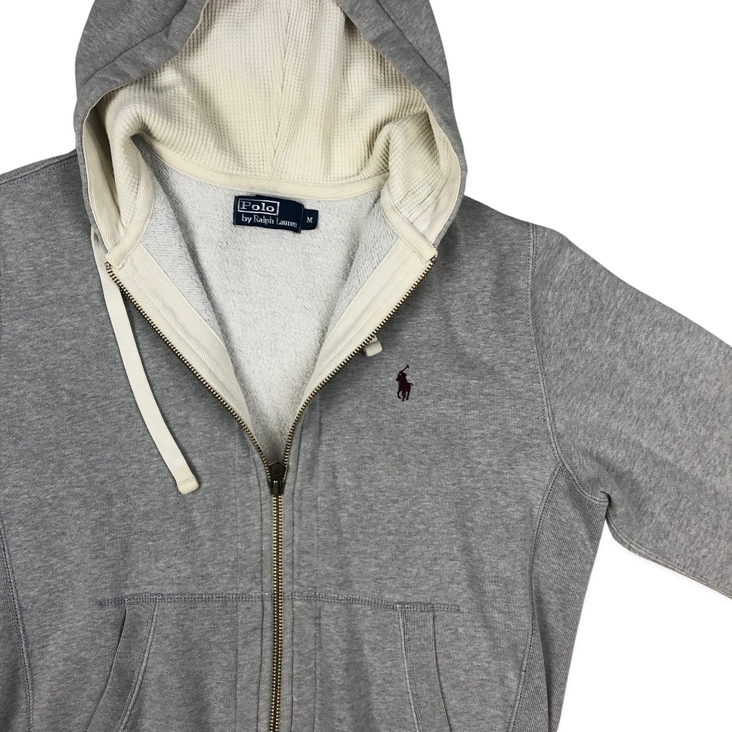 Vintage Ralph Lauren Grey Zip-up Hoodie Large-XL