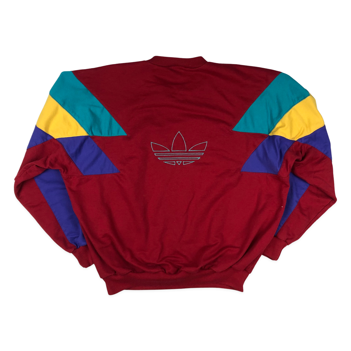 Vintage 90s Adidas Red Green Yellow Blue Sweatshirt L XL