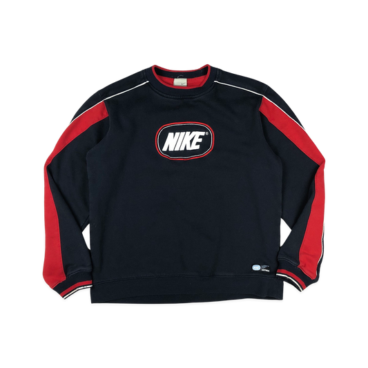 Vintage Y2K Nike Spell Out Navy Red Sweatshirt Small
