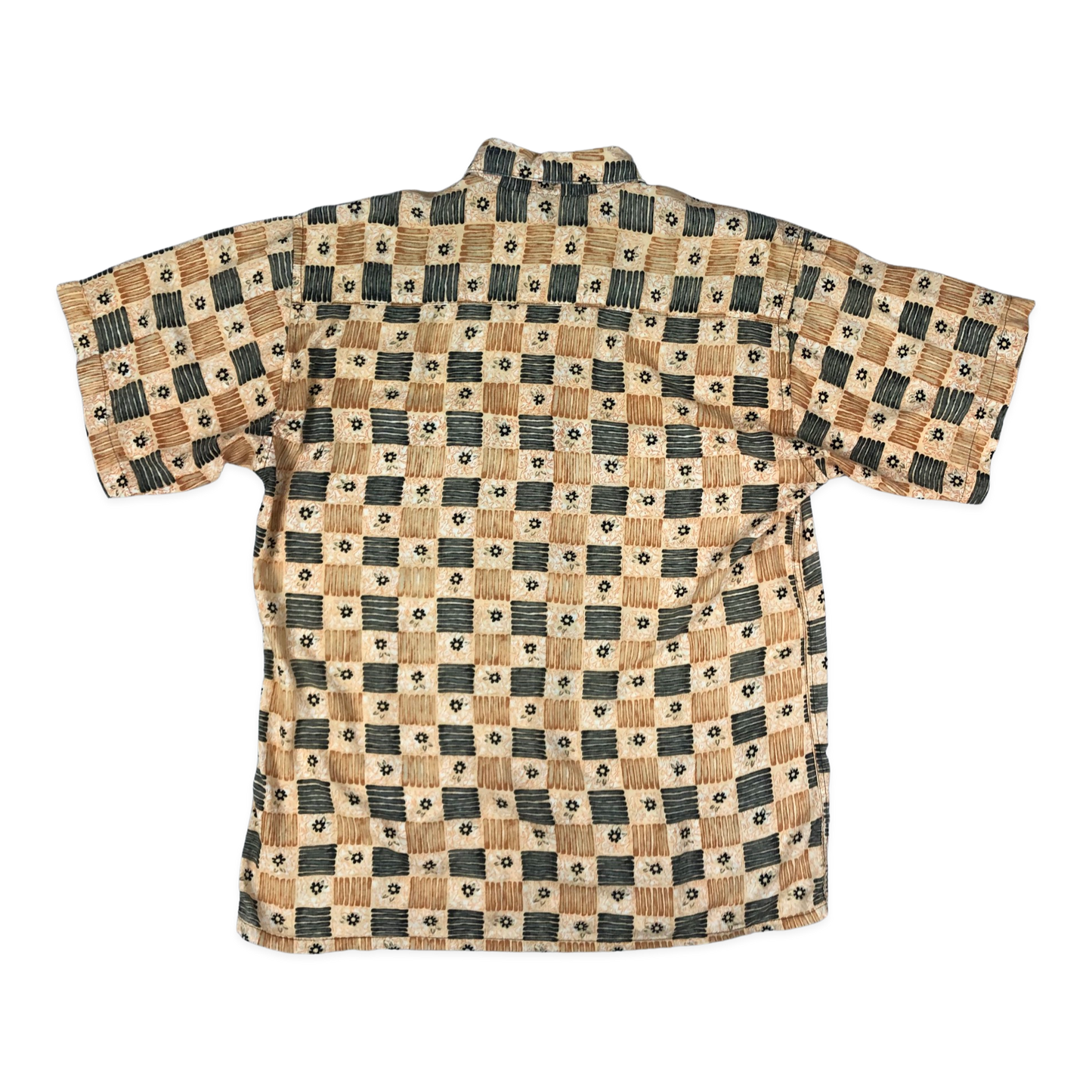 Vintage Pierre Cardin Orange and Black Abstract Print Shirt L