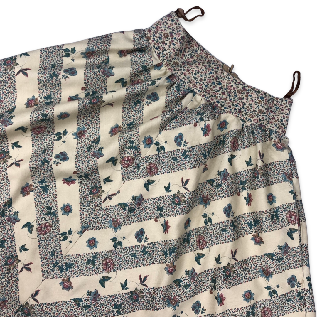 Vintage Floral Print A-Line Midi Skirt 6