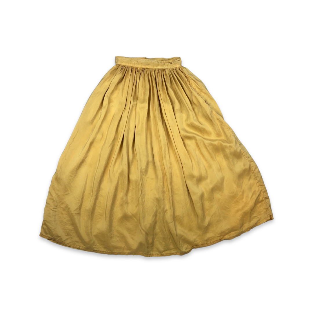 Vintage Silk Button-up Orange Midi Skirt Size 6