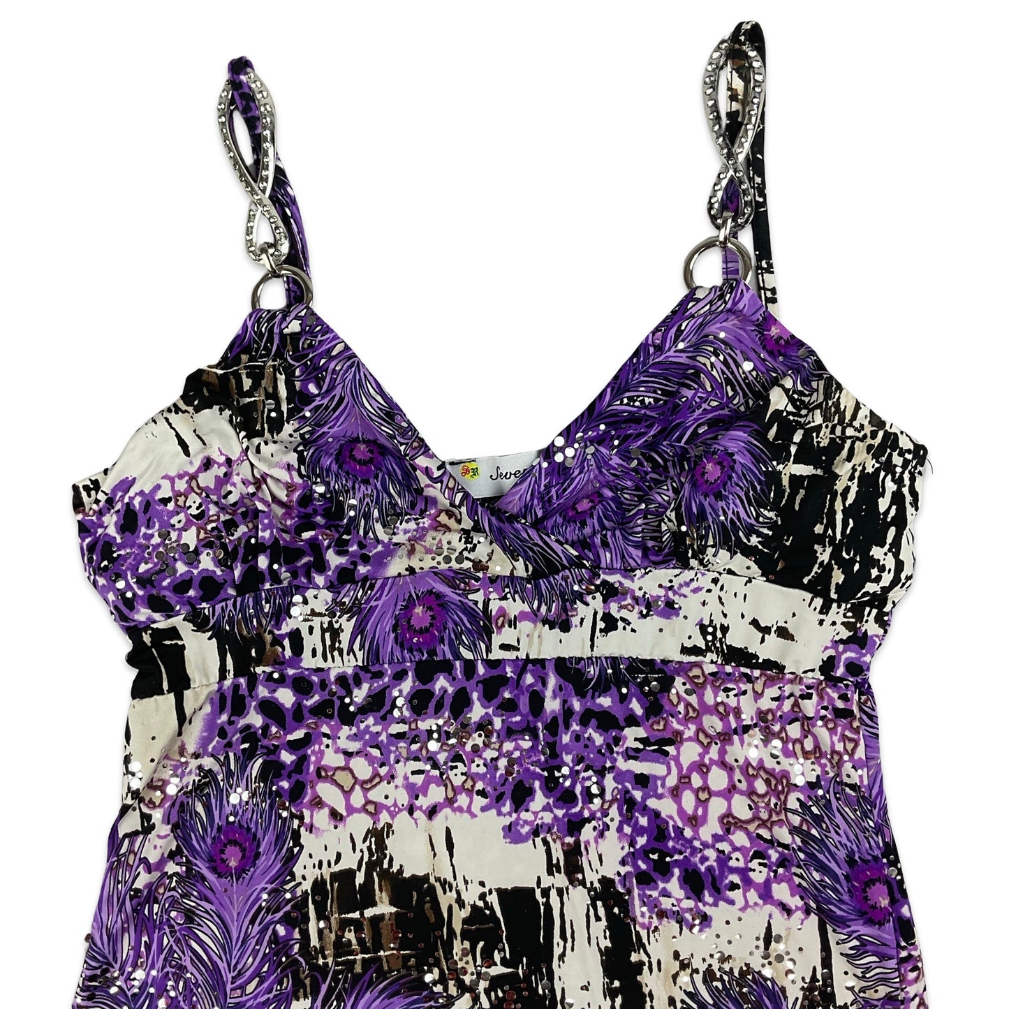 Y2K White & Purple Animal Print Vest Top 6 8