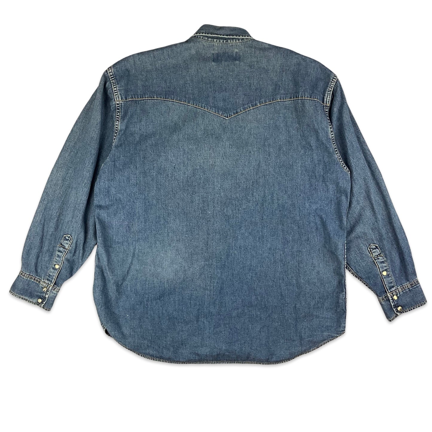 90s Lee Blue Denim Shirt L