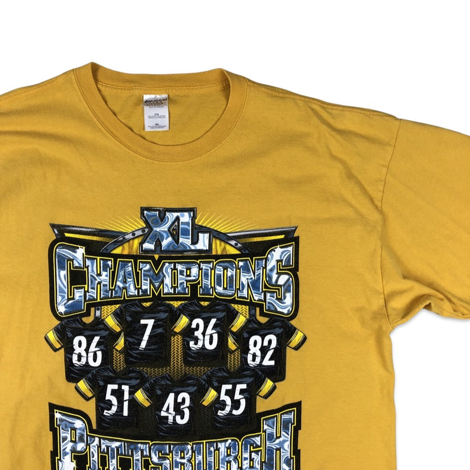 Vintage Gildan "XL Champion Pittsburgh" Yellow Tee XL