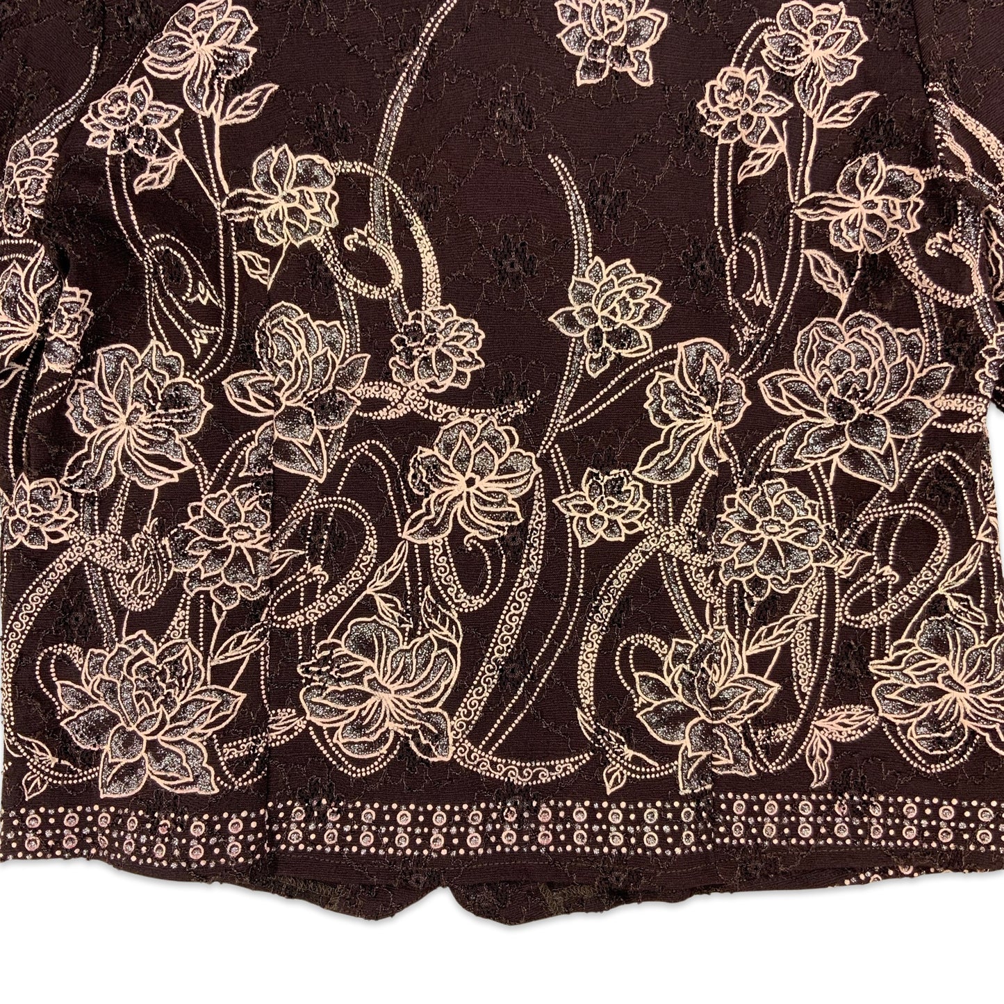 Vintage Brown Floral 3/4 Sleeve Jacket