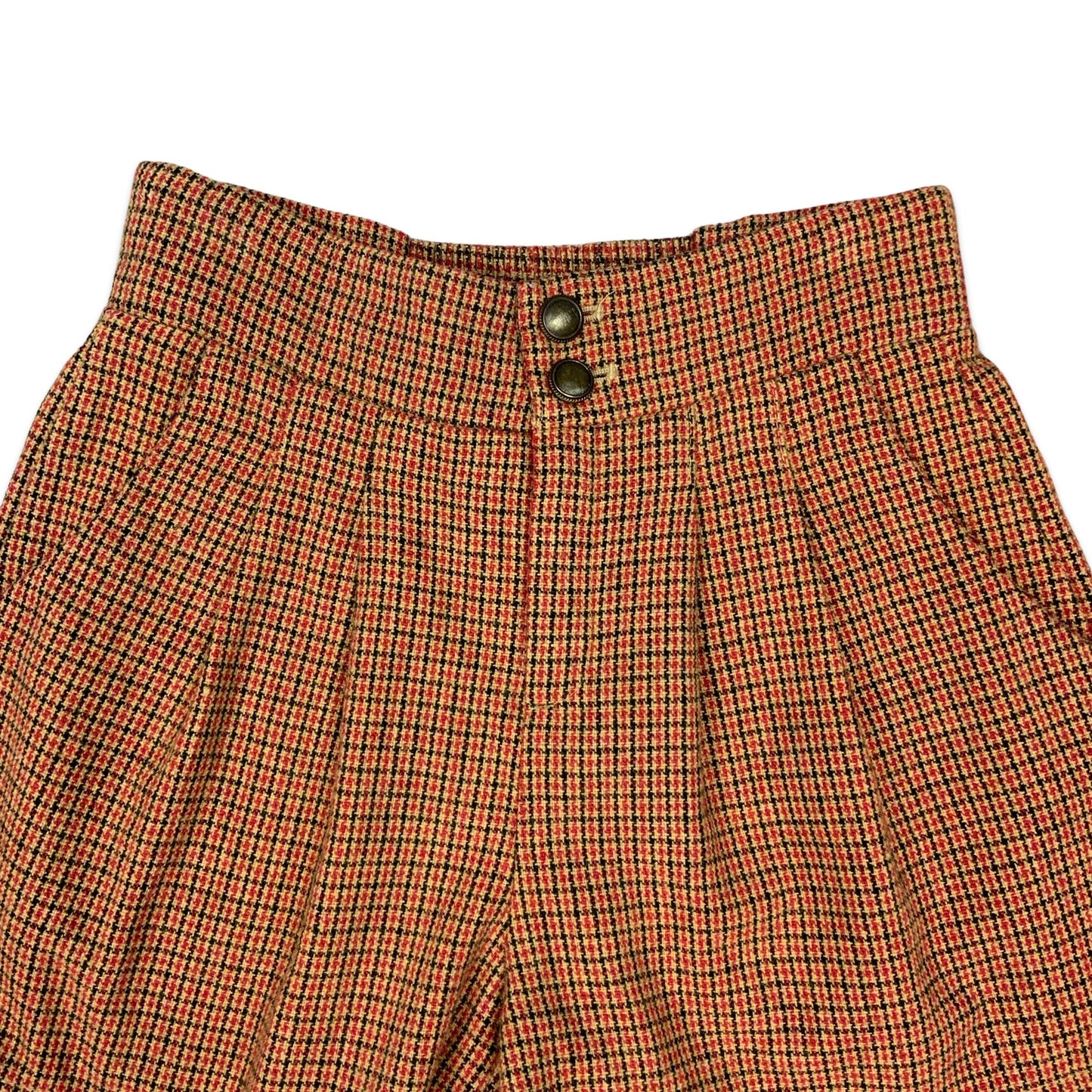 Vintage Red Black & Beige Check Shorts 10
