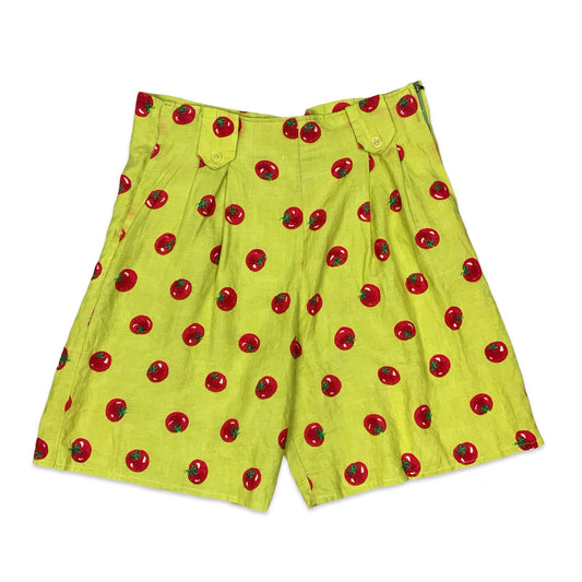Vintage Light Green Shorts with Tomato Print 18