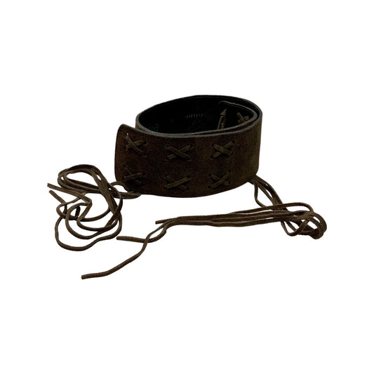 Vintage Brown Suede Tie Belt