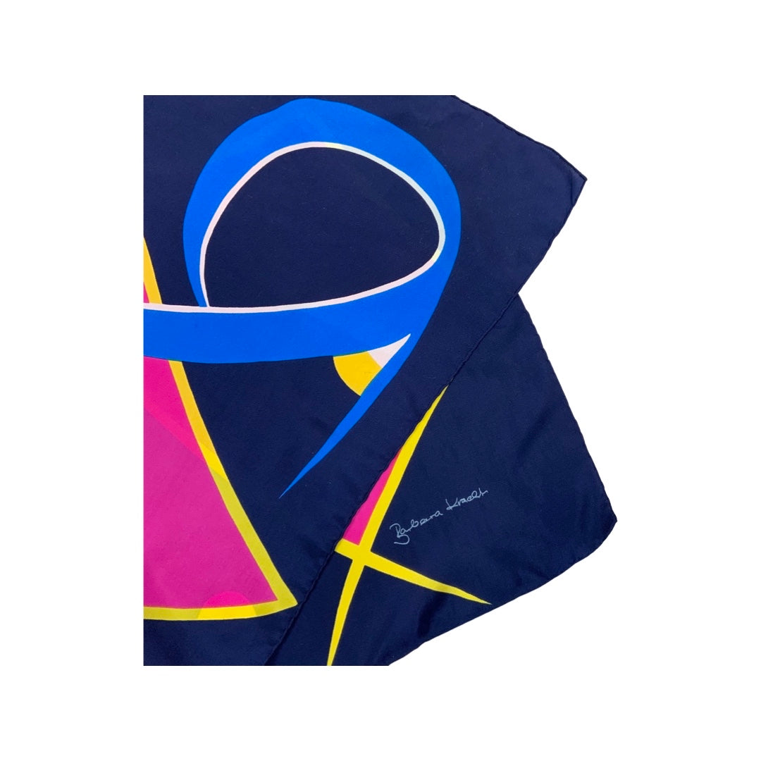 Vintage Abstract 80s Silk Scarf
