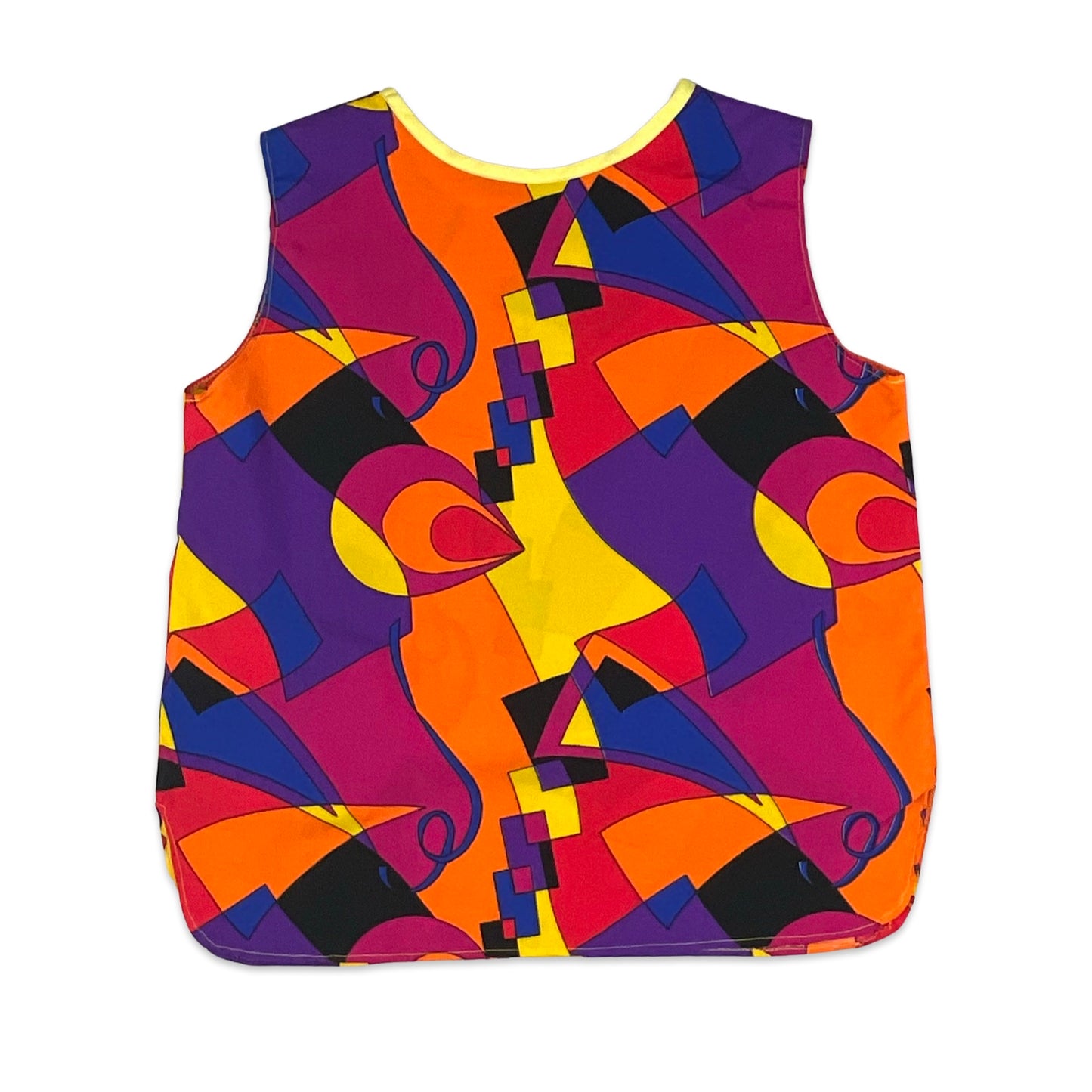 80s Bright Abstract Print Top 6 8 10