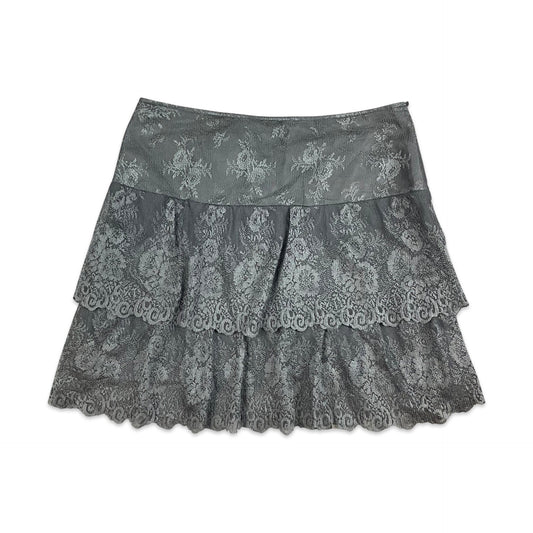 Vintage Y2K Grey Lace Ra Ra Skirt 10
