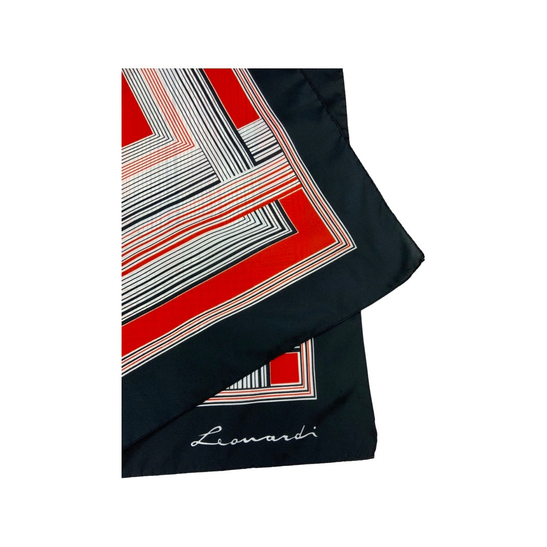 Vintage Red, White, and Black Striped Scarf