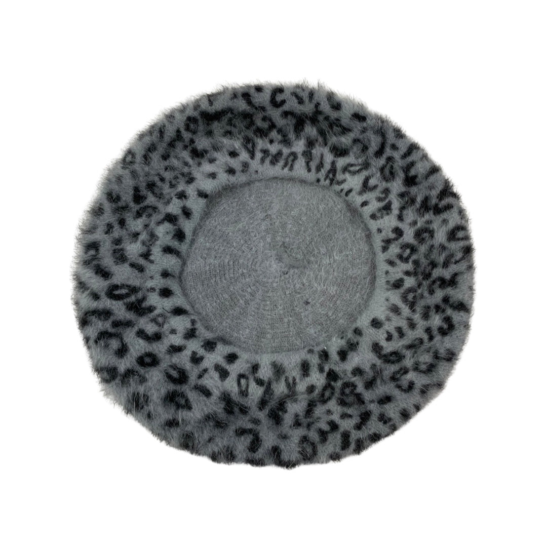 Vintage Grey Animal Pattern Beret