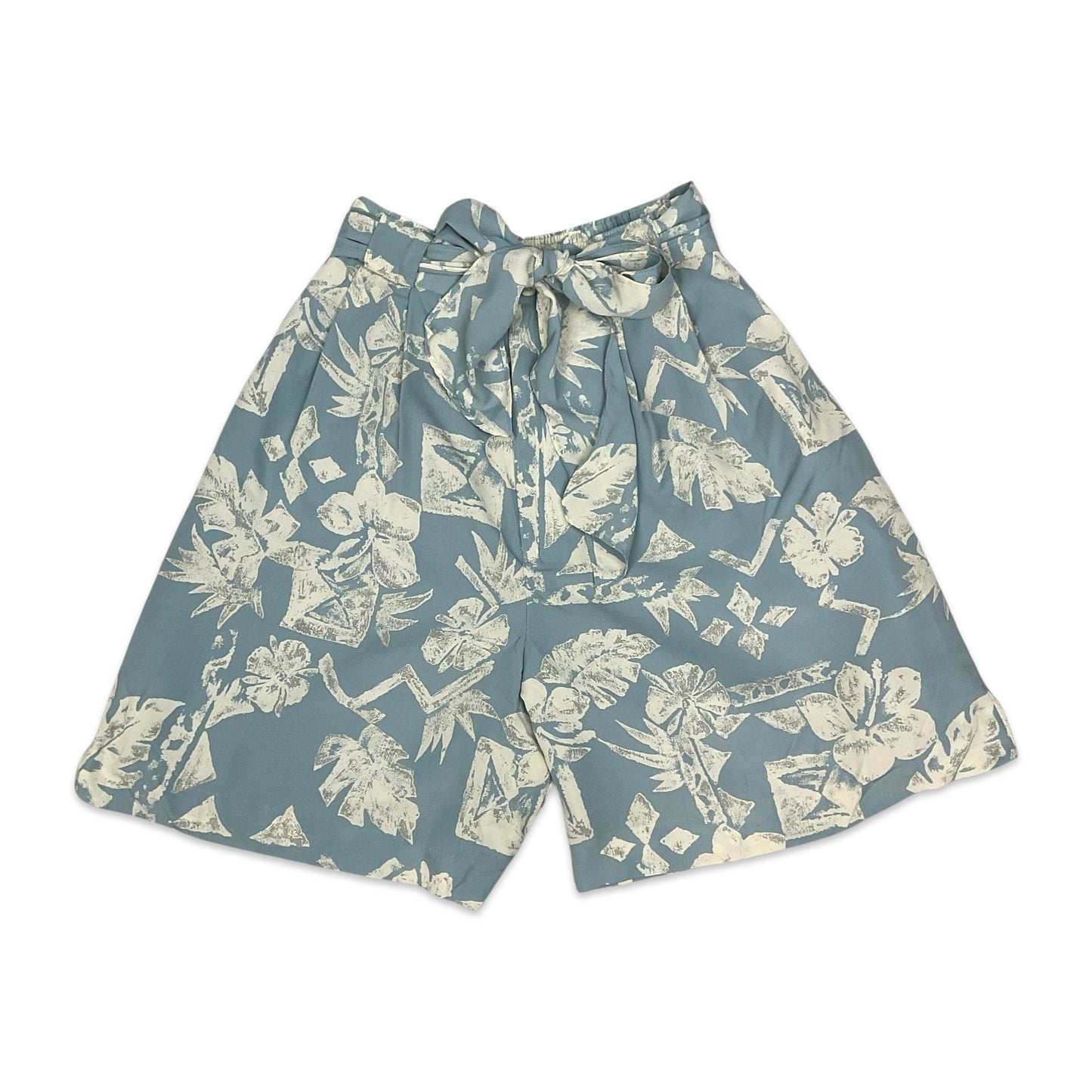 Vintage Blue & White Floral Shorts 4 6 8