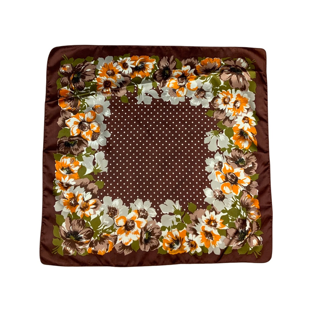 Vintage Brown Floral Scarf