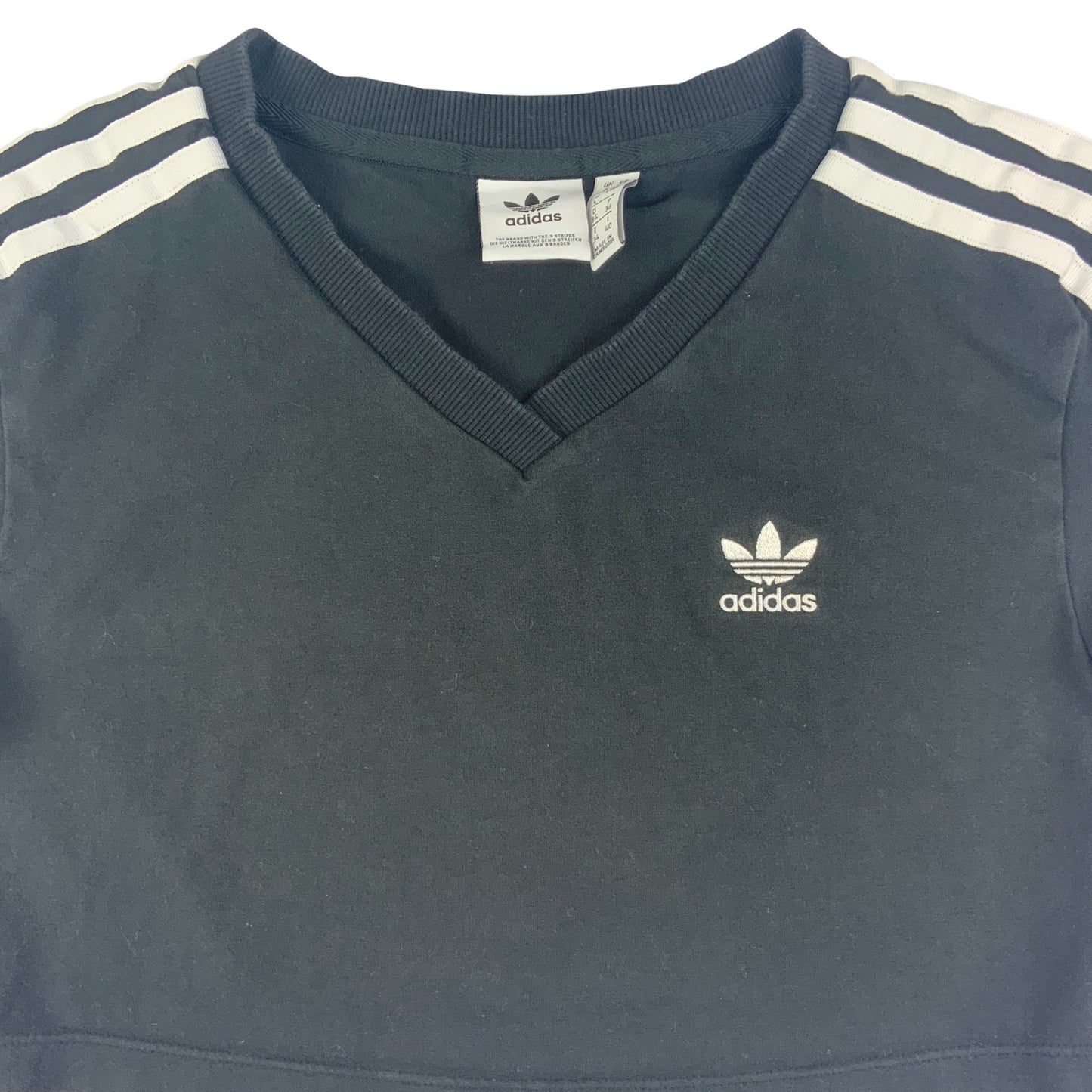 Vintage Y2K Black & White Adidas Cropped Tee T-Shirt 6 8