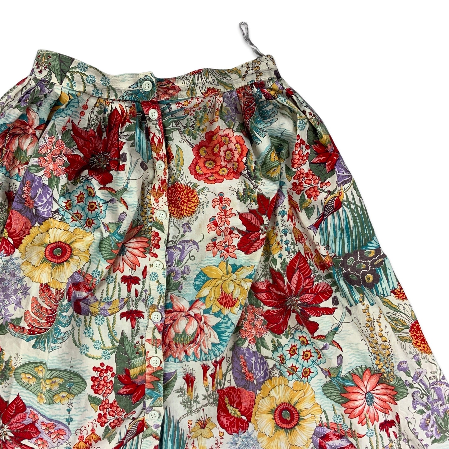 Vintage 60s Betty Barclay Floral Print Button-up Pleated Midi Skirt 10