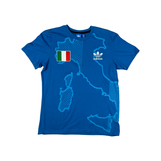 Vintage Y2K Adidas Italy T-Shirt Blue S
